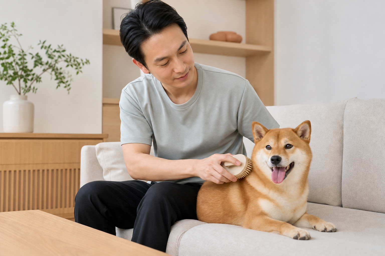 Home pet care with silicone grooming tools
