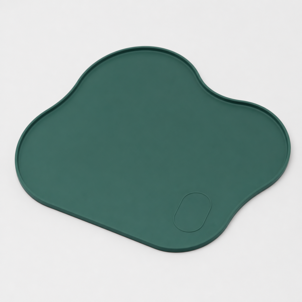 Premium custom silicone feeding mat with branded shape