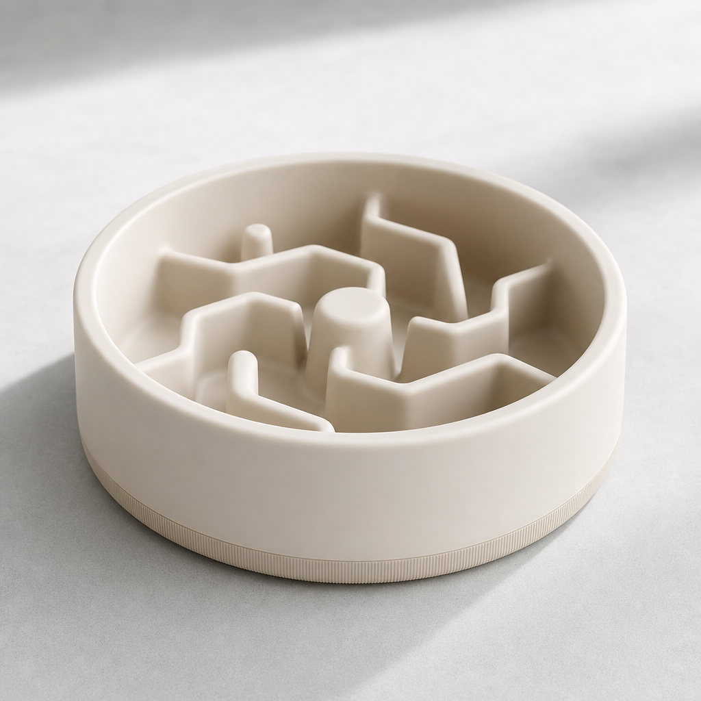 Premium custom silicone slow feeder bowl with minimalist profile