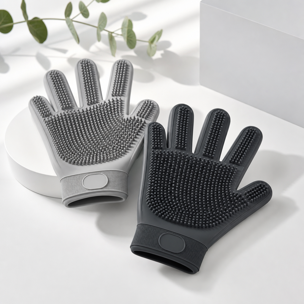Silicone grooming gloves
