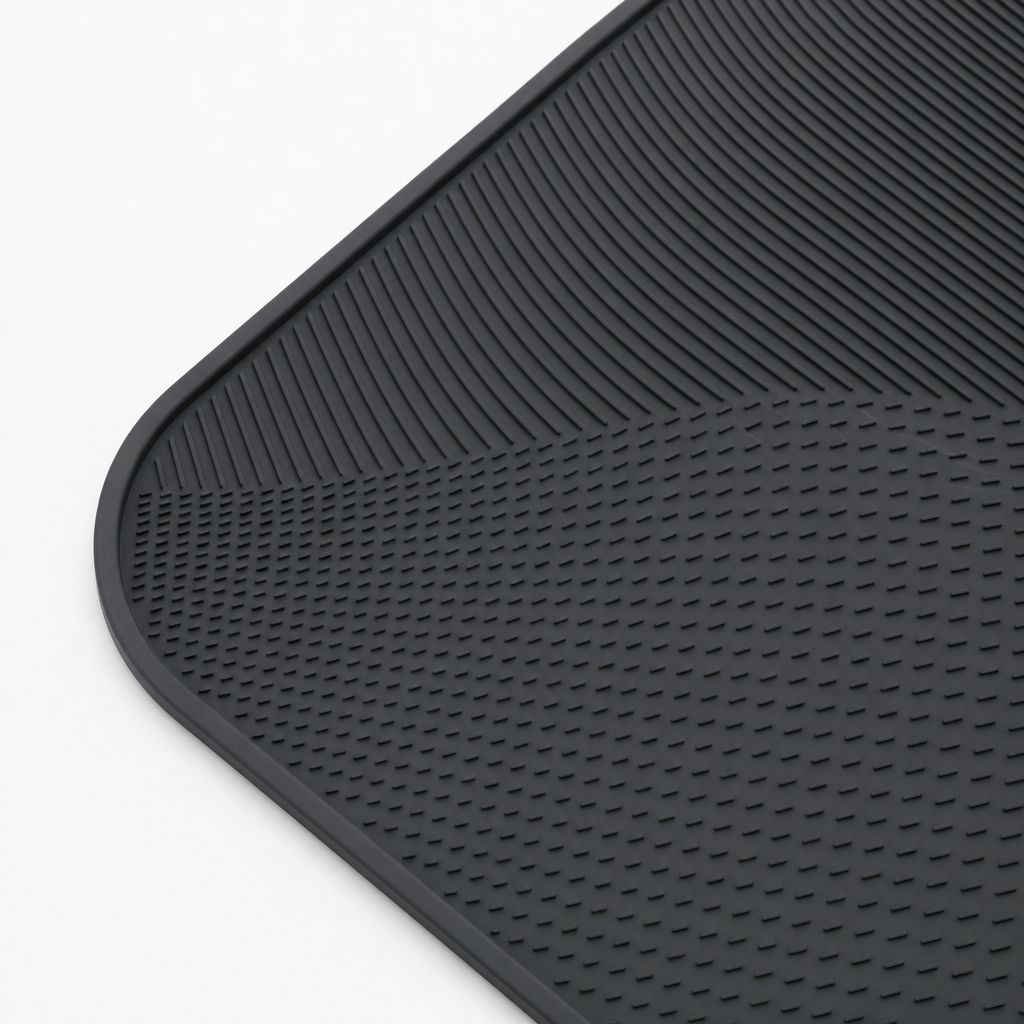 Textured surface silicone feeding mat with micro ridges