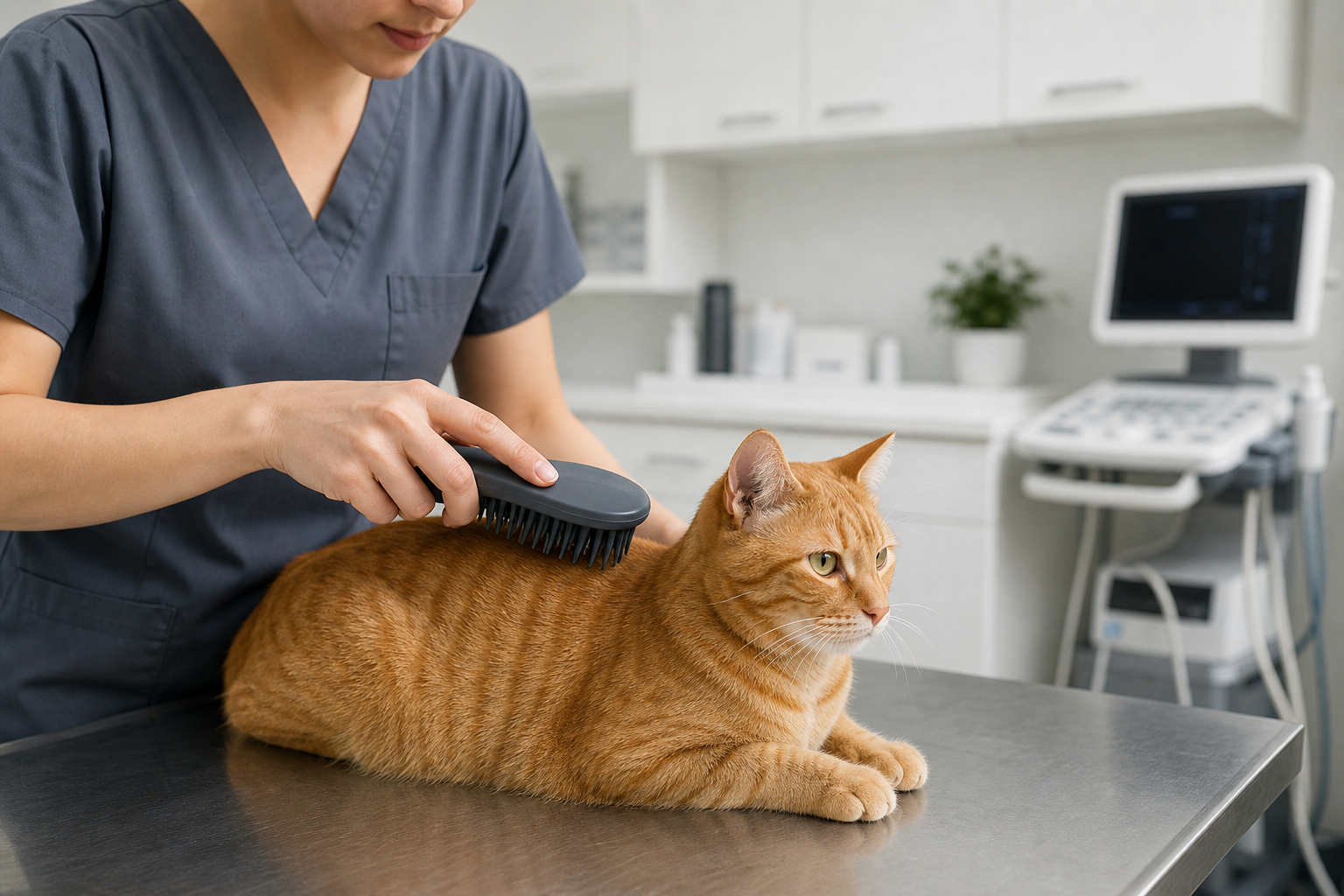 Veterinary clinic using silicone grooming accessories