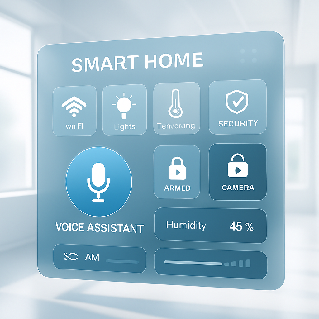 Modern smart home interface with connected devices