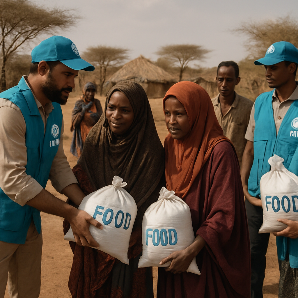 RWG team delivering food aid to a rural Somali Region village