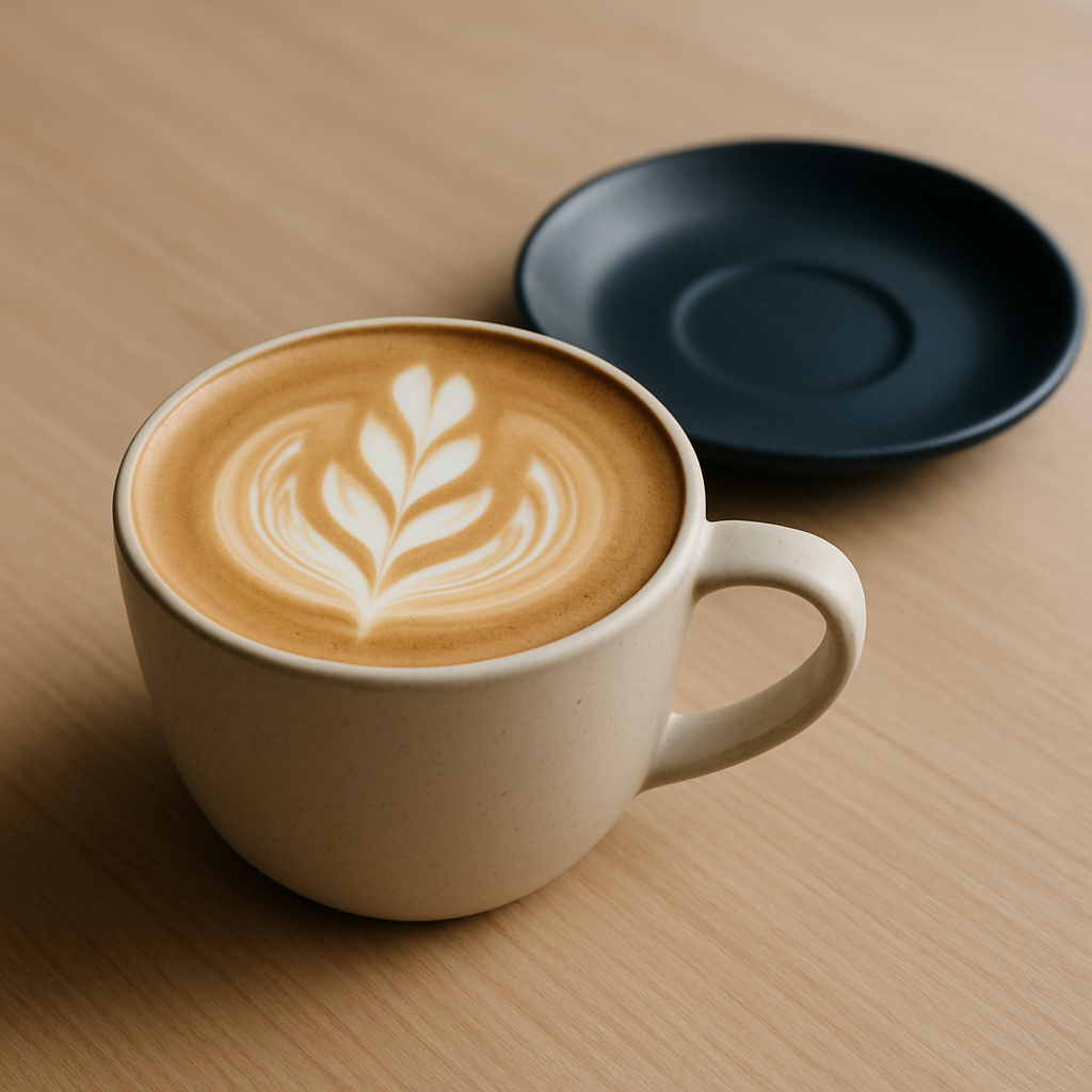 Latte with simple leaf art