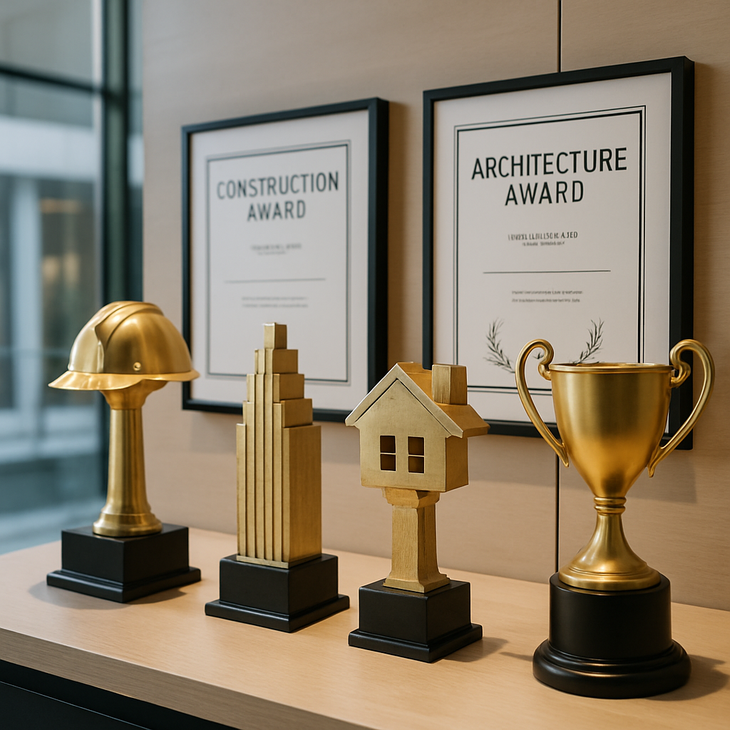 Display of construction and design awards