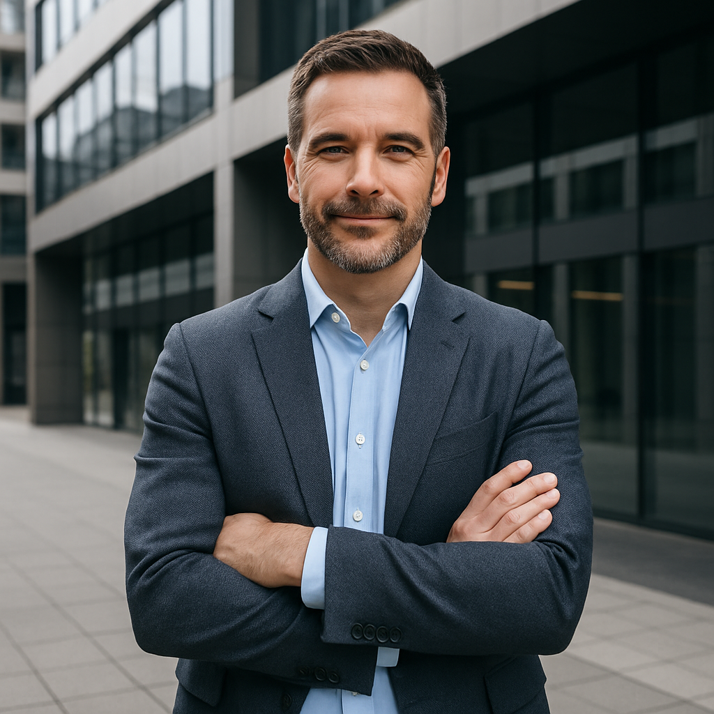 Portrait of a confident male property developer