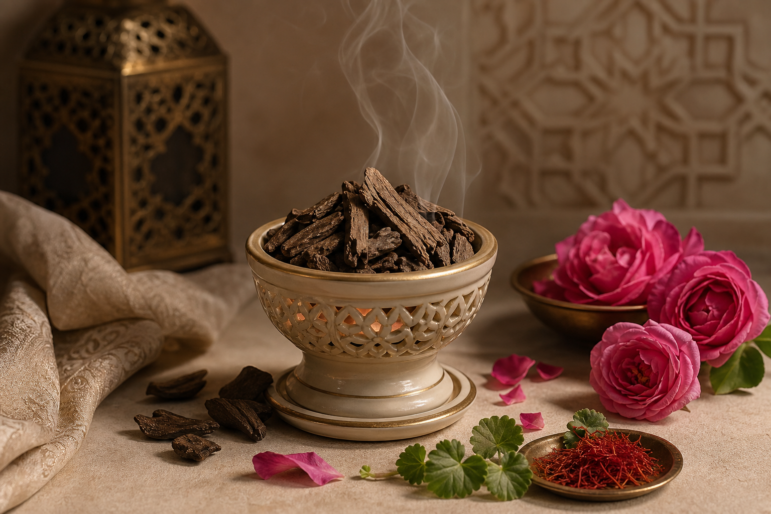 Rose Saffron perfumed oud chips product image
