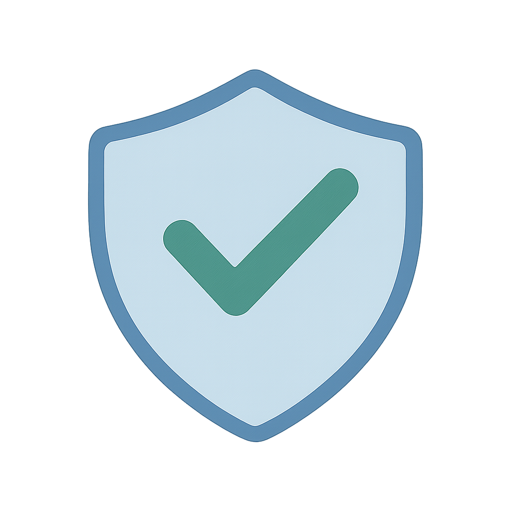 Shield with checkmark symbolizing reduced errors