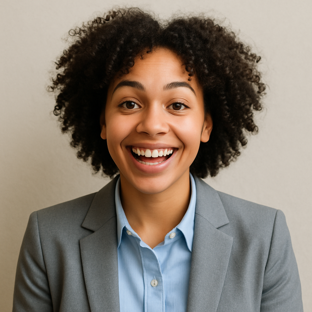 Sara with curly hair