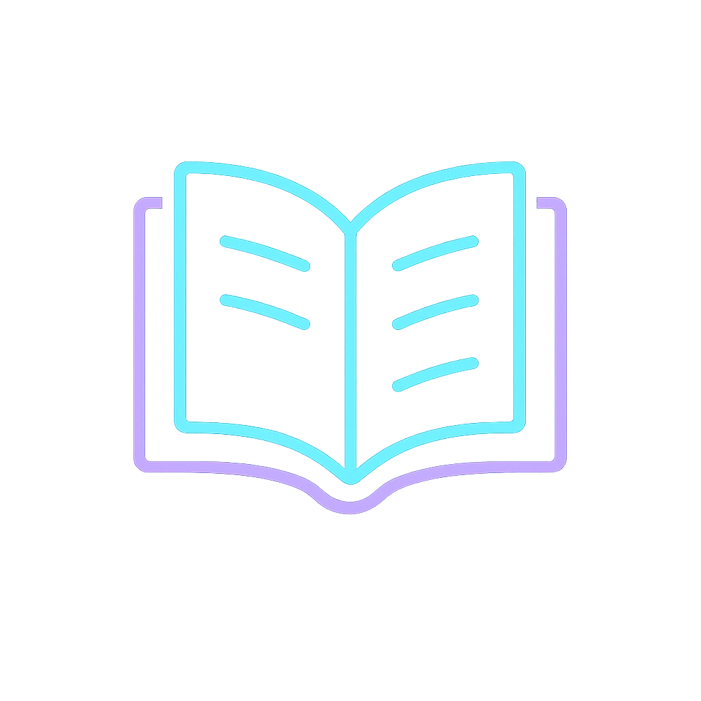 Neon book icon
