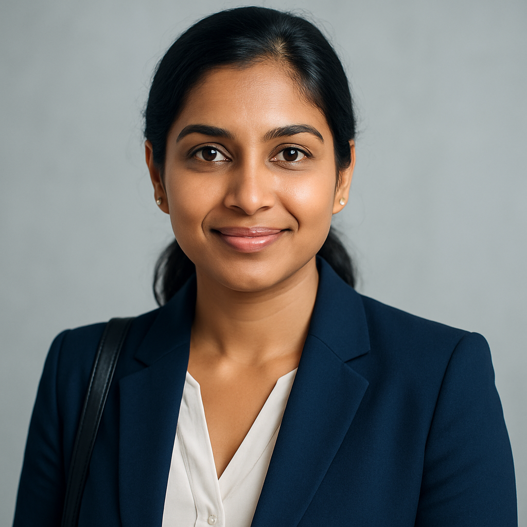 Portrait of Neha Sharma, business traveler