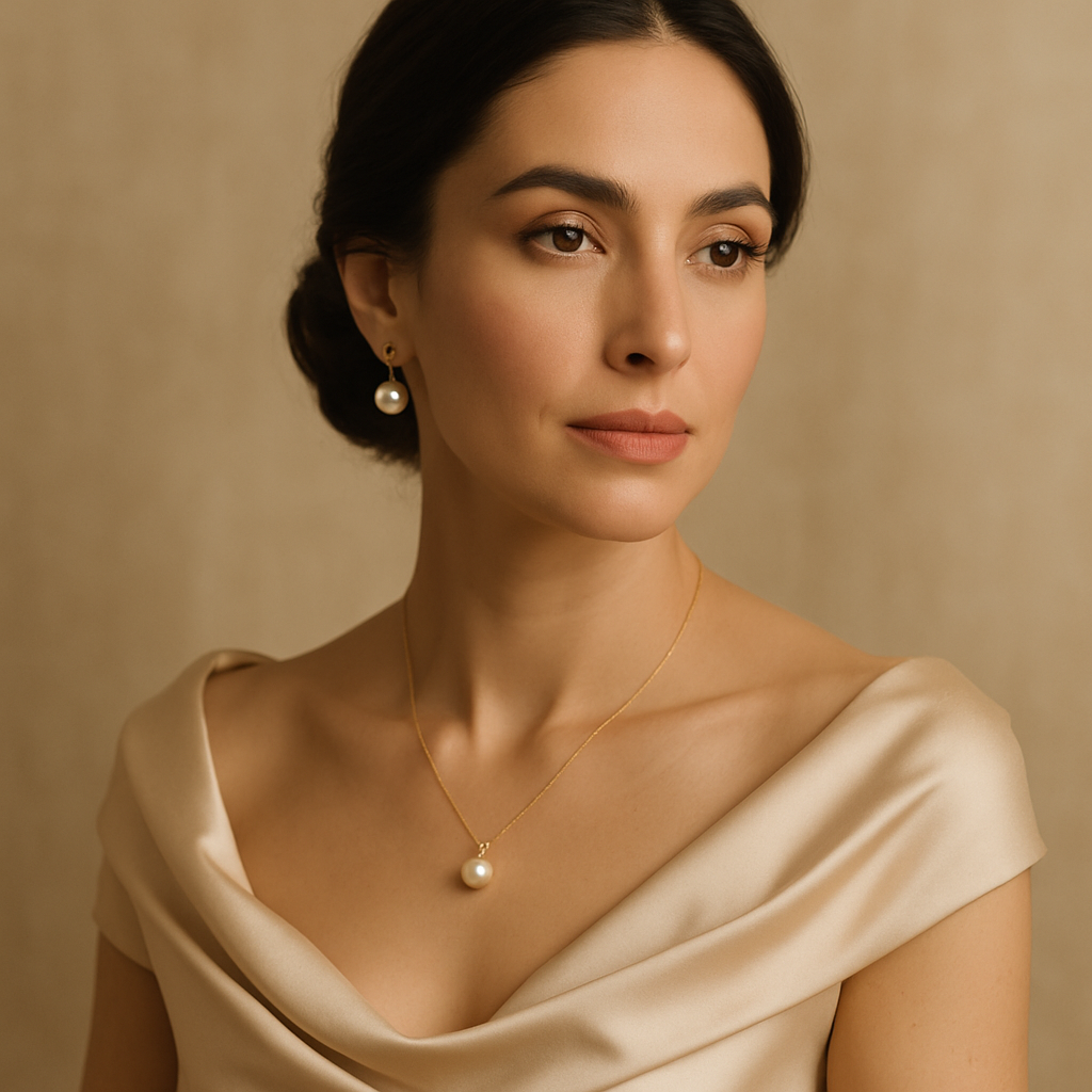 Elegant woman with dark hair in her thirties