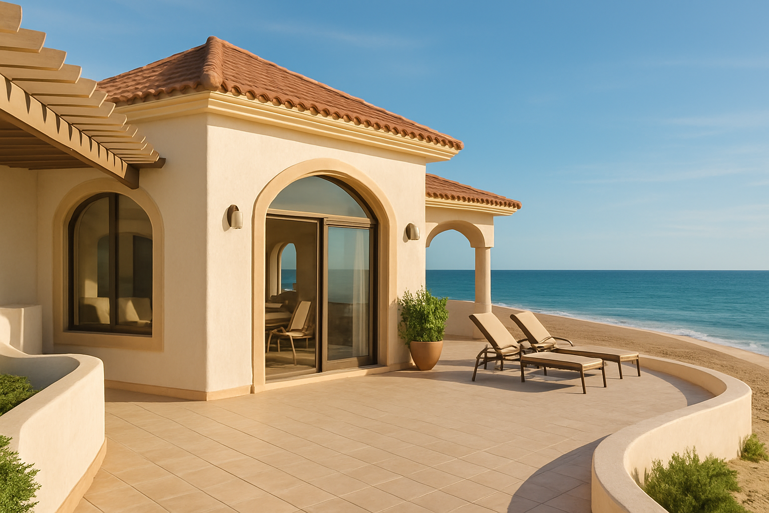 Las Conchas Villa 6 beachfront home in Puerto Peñasco with a wide terrace and premium coastal setting