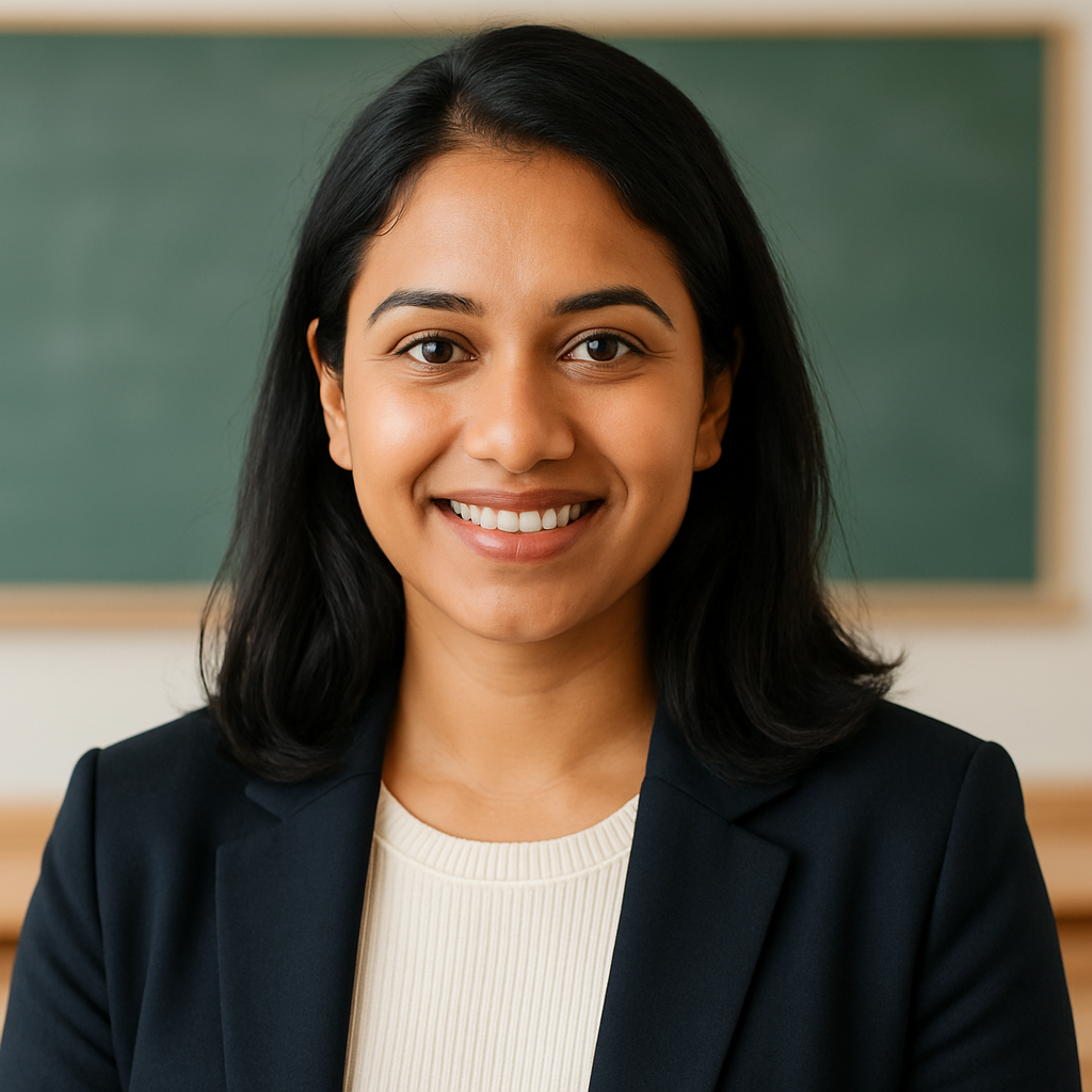 Portrait of Priya Nair, English Tutor