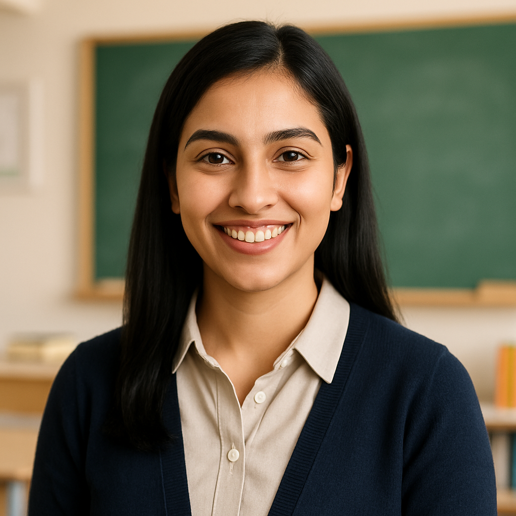 Portrait of Aisha Khan, Mathematics Tutor