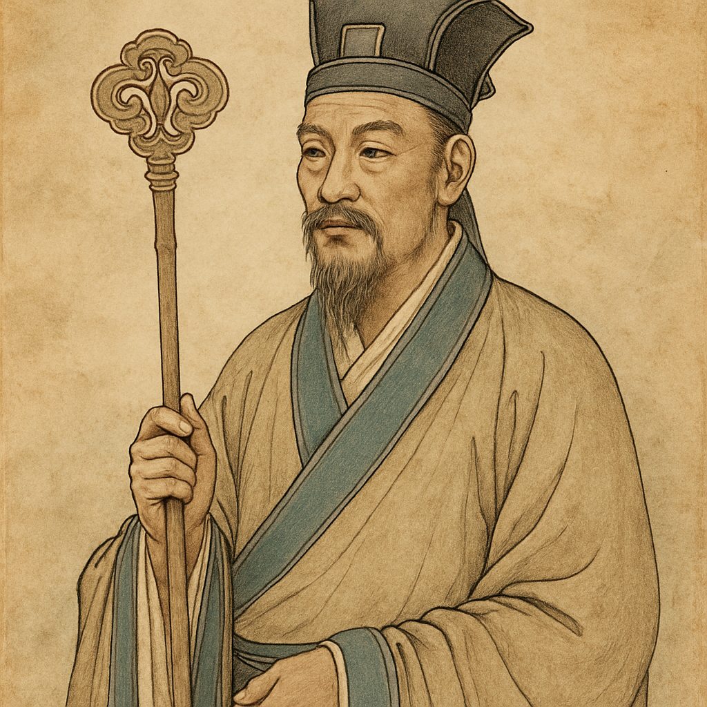 张道陵形象的古风插画