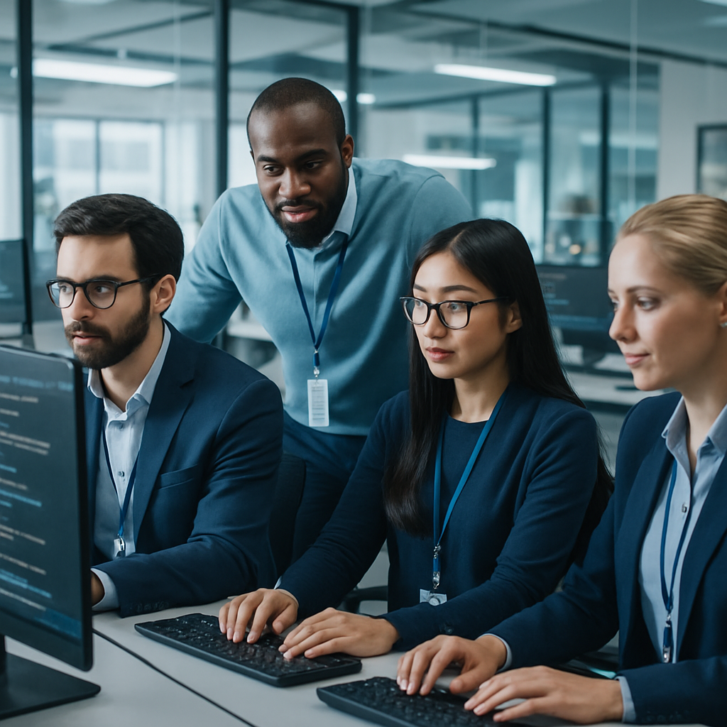 Equipe DM Tech colaborando em soluções digitais