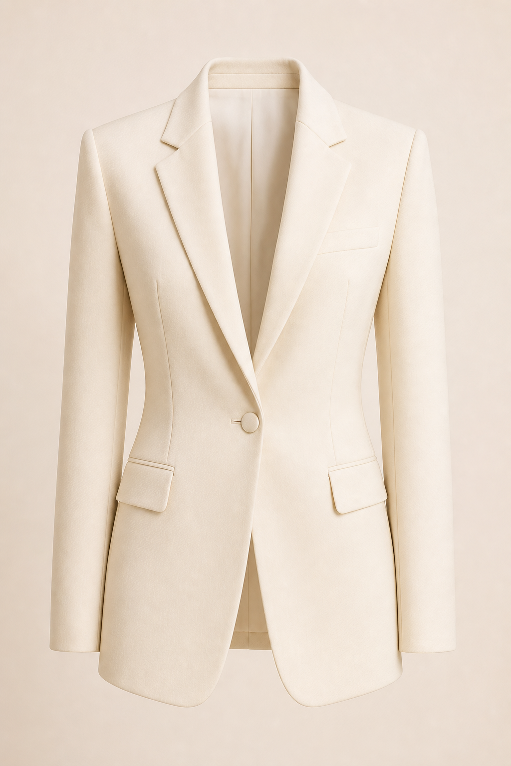 Ivory tailored blazer on a neutral studio background