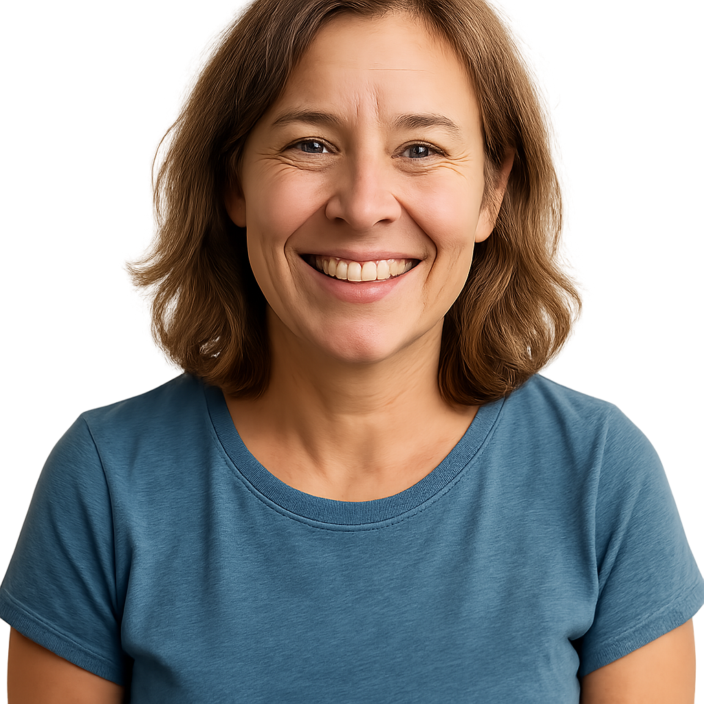 Portrait of smiling reader, middle-aged woman