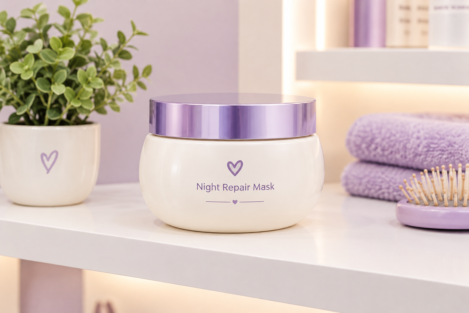 Sample product placeholder jar for Night Repair Mask with clean beauty styling