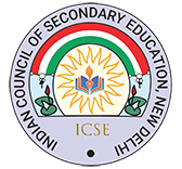ICSE circular council logo with black ring and orange center