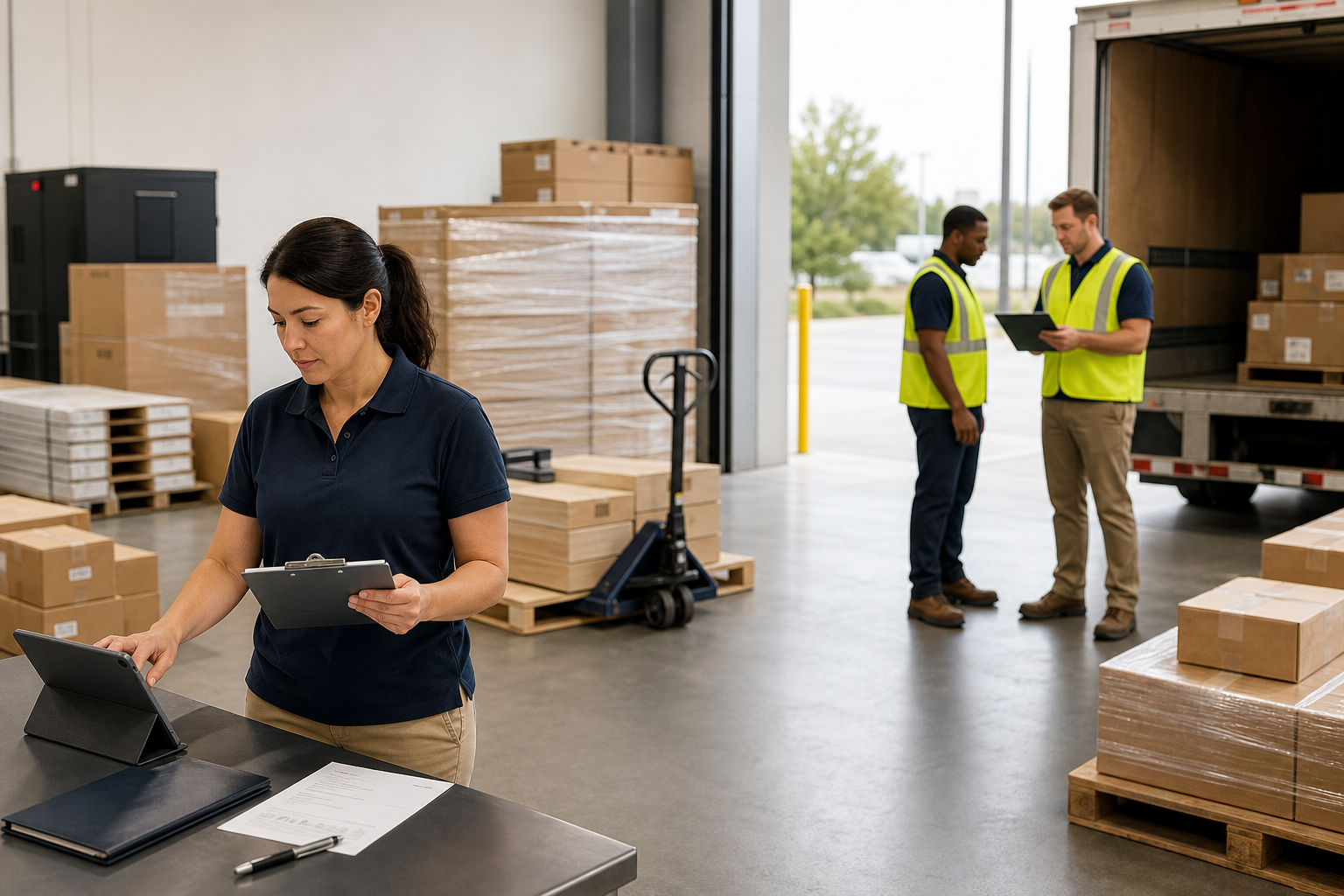 Operational logistics coordination with staged materials, documented workflow, and field support planning