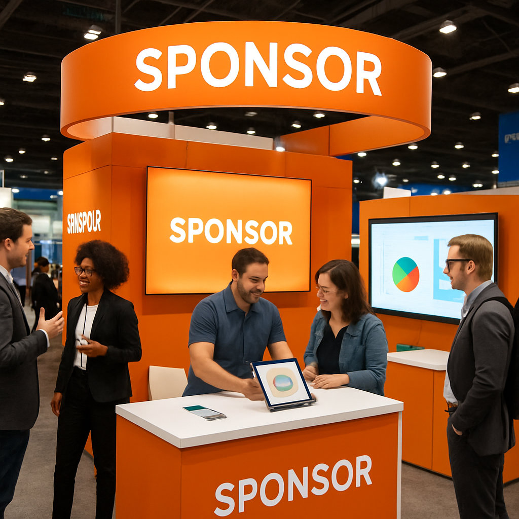 Sponsor's exclusive branded booth with active engagement and product demos