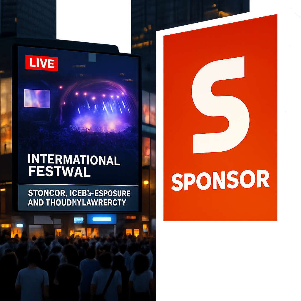 Sponsor logo featured in global media and festival broadcasts