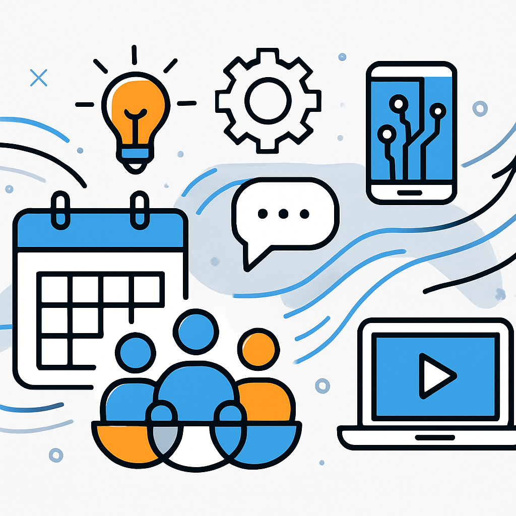 Abstract illustration representing innovative tech event management