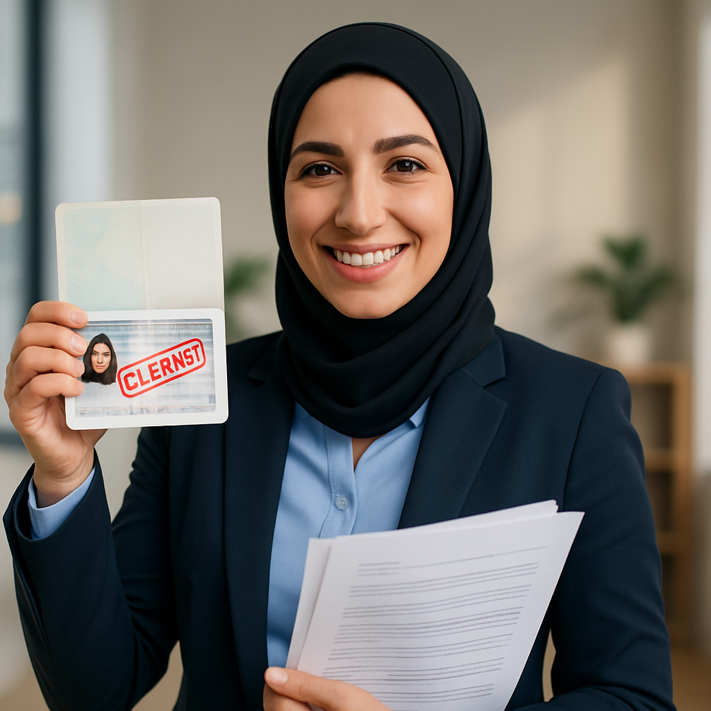 Happy client after visa and document clearance success