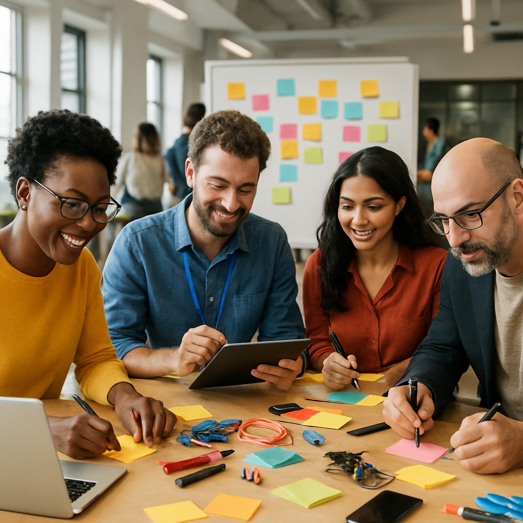 Collaborative workshop with diverse professionals