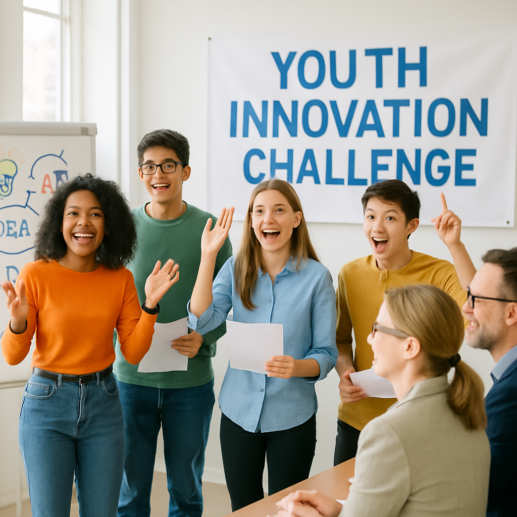 Youth innovation challenge with students presenting ideas