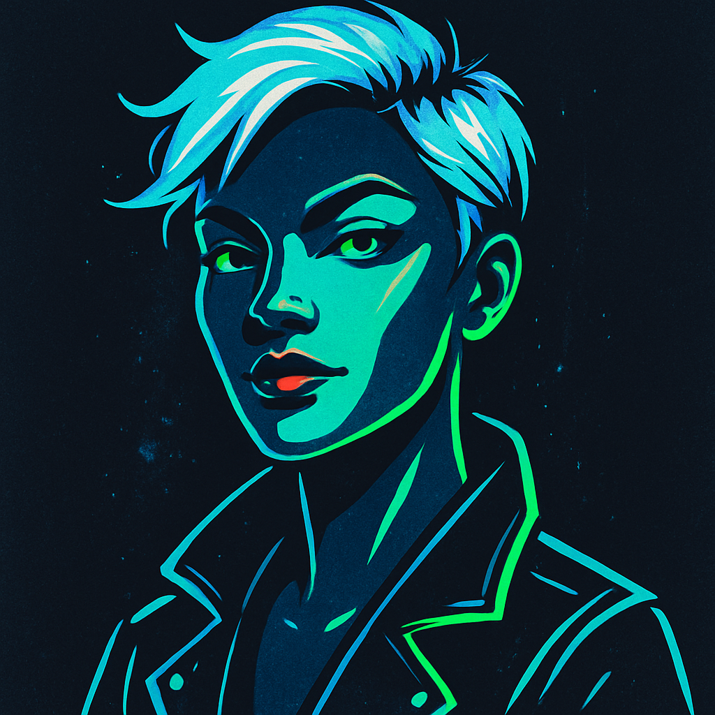 Stylized neon portrait of Ivy