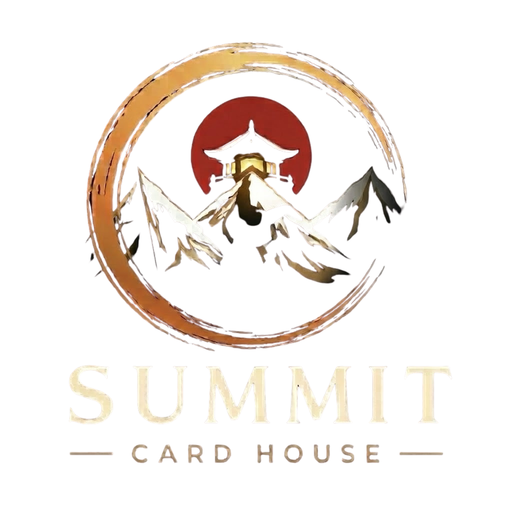 Summit Card House logo with circular mountain crest and wordmark