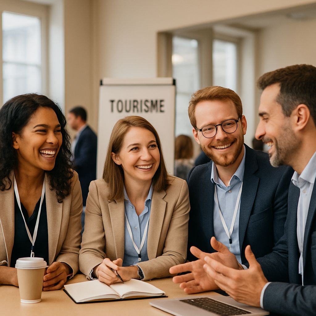Moment de partage entre professionnels du tourisme lors d'un événement