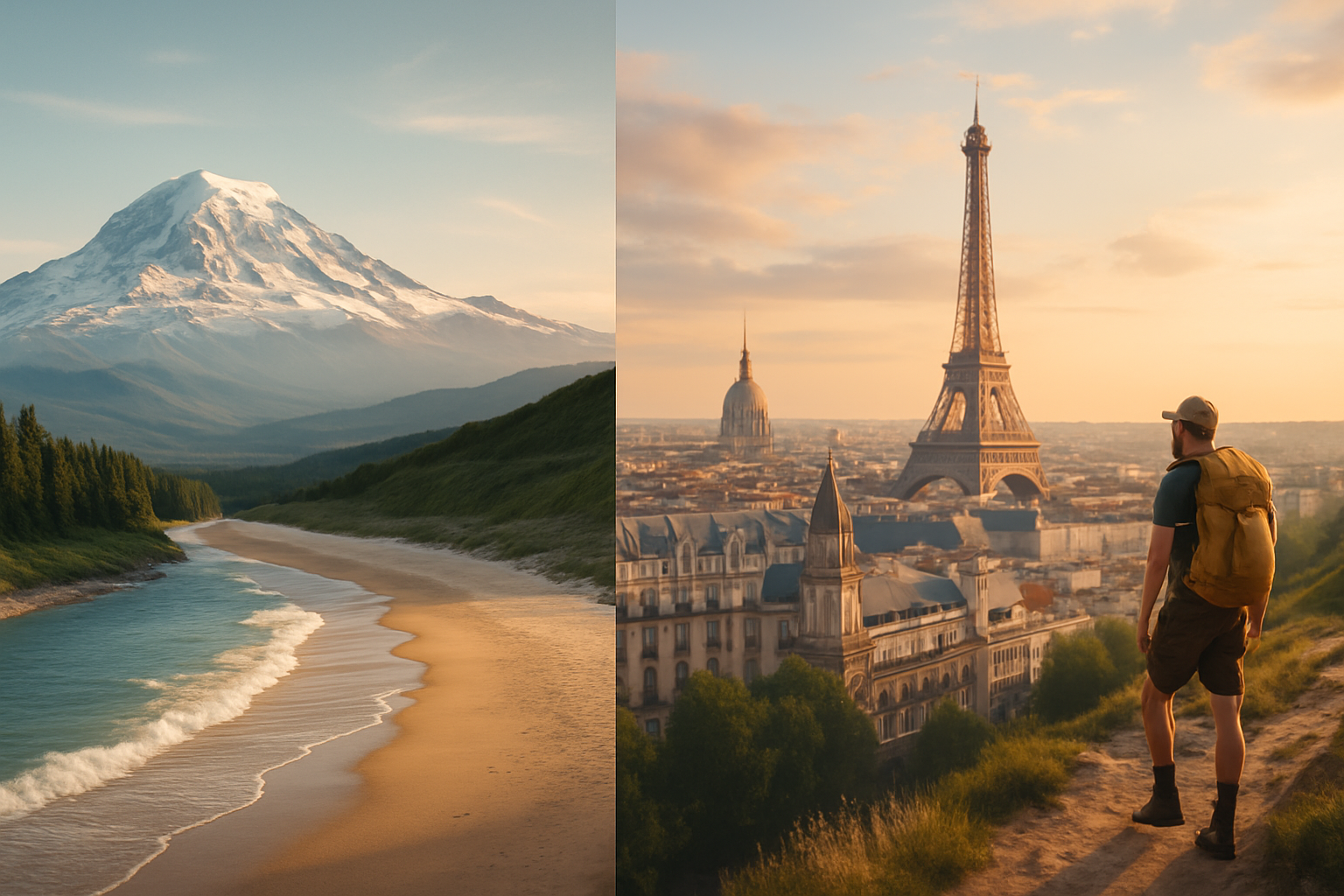 Paysages de voyage inspirants : montagne, plage, ville emblématique, aventure