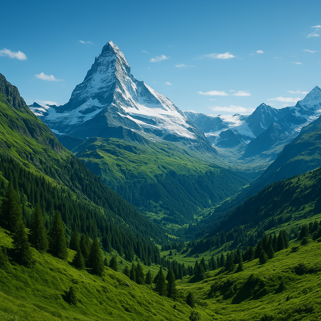 Mountain landscape of Swiss Alps
