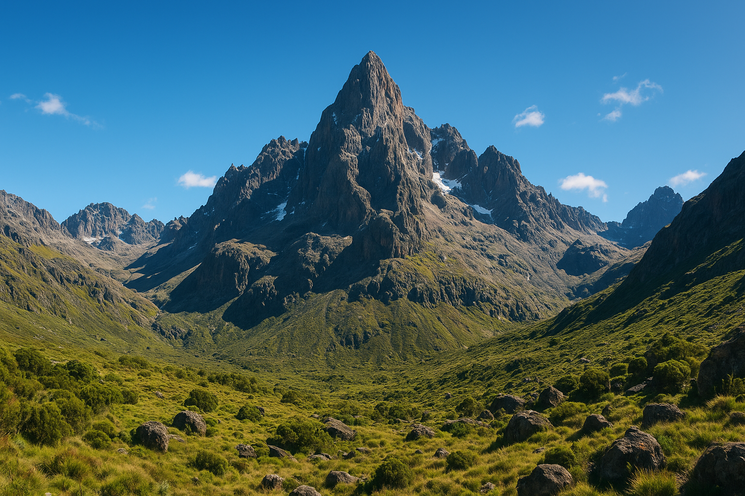 Scenic mountain view of Mount Kenya in the Africa region