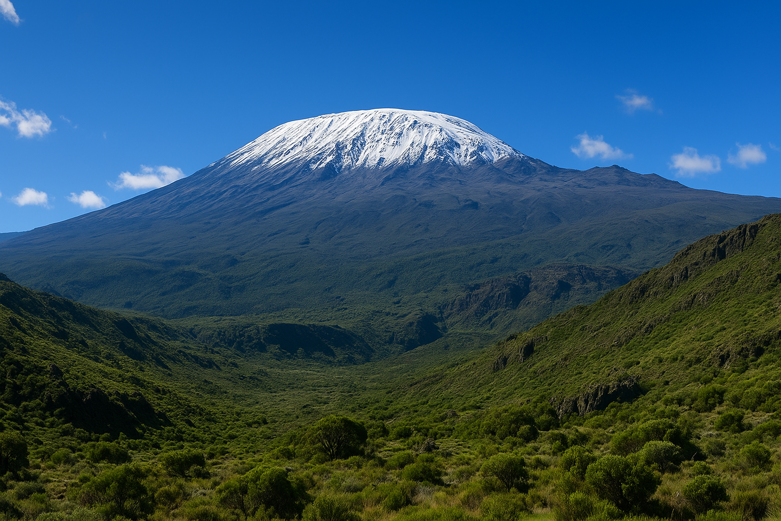 Scenic mountain view of Mount Kilimanjaro in the Africa region