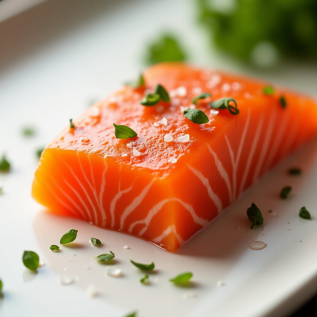 Wild Sockeye Salmon fillet with sea salt and herbs