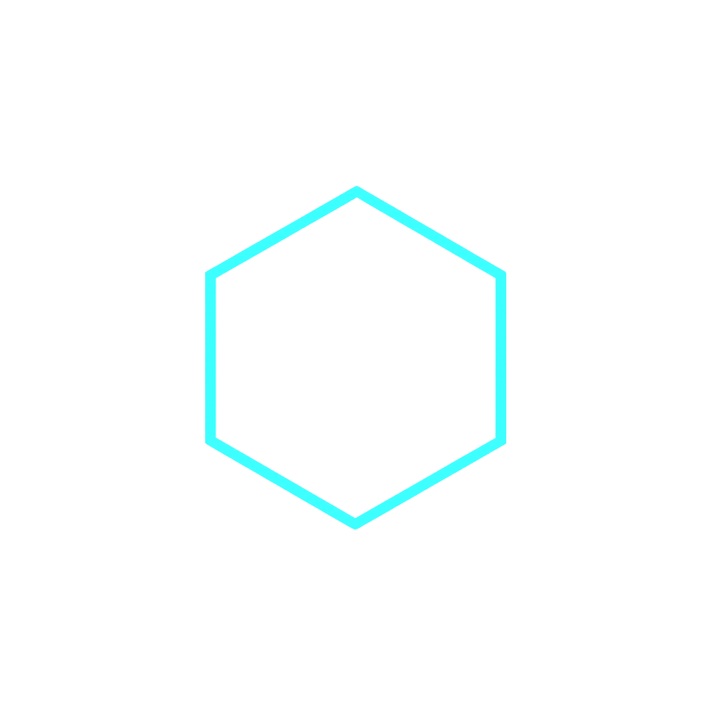Nebula Cloud logo, geometric hexagon mark in cyan