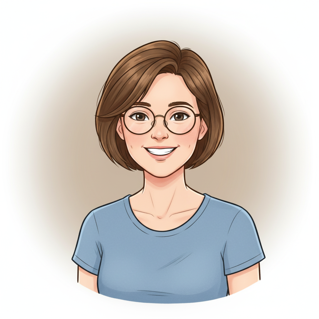 Portrait of Alex Morgan, a friendly dog trainer with short brown hair, glasses, and a welcoming smile