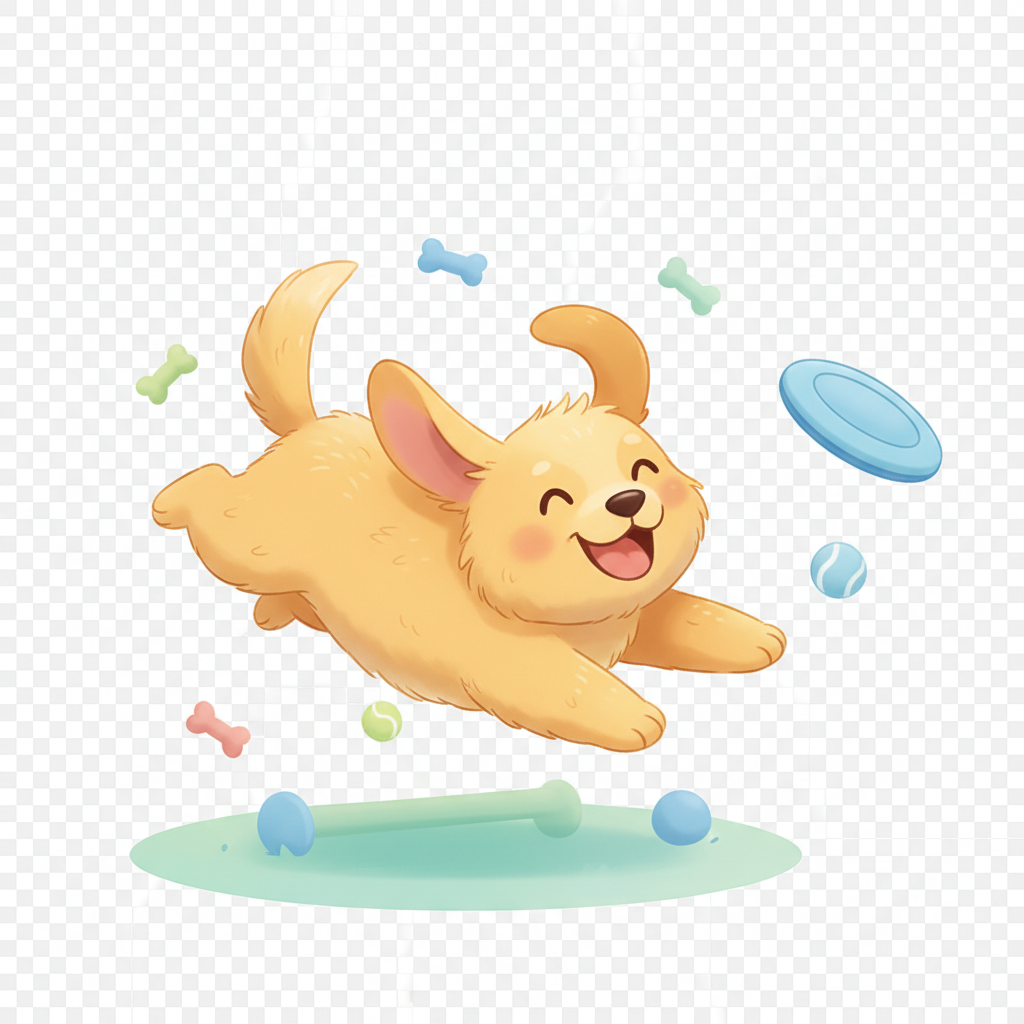 Happy dog jumping during training