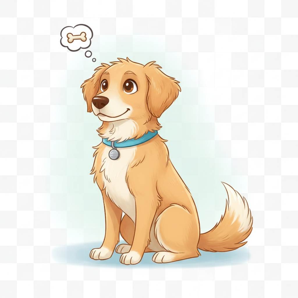 Playful dog sitting, ready for training