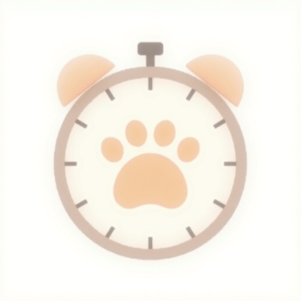 Clock with paw icon