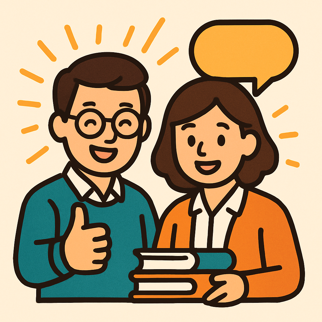 Supportive, energetic teachers icon