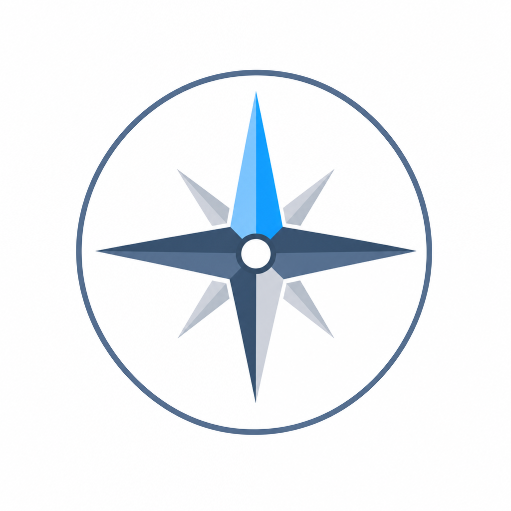 Symbole en forme de boussole bleu clair pour Northwind Housing