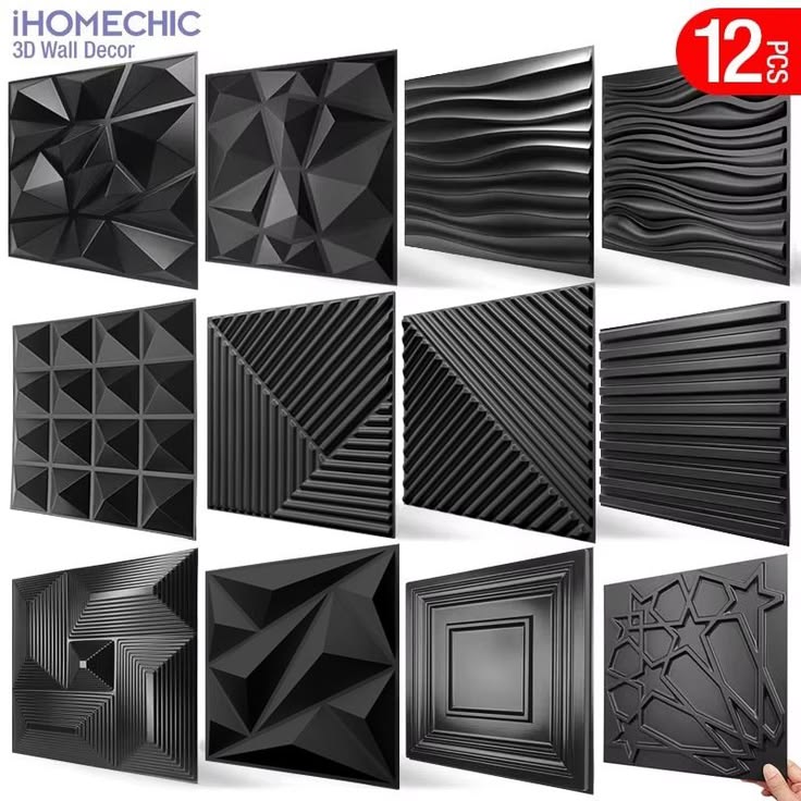 Placas 3D decorativas de gesso para interiores
