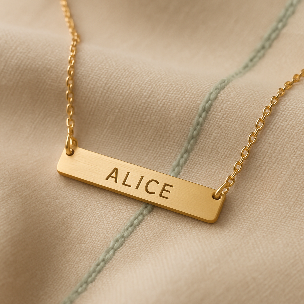 Custom Name Bar Necklace